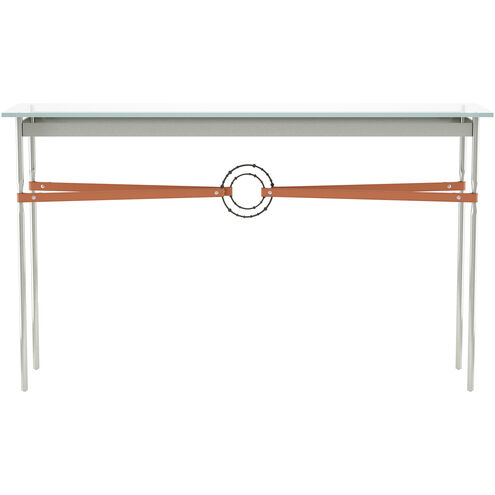 Equus 54 X 14 inch Sterling and Oil Rubbed Bronze Console Table in Leather Chestnut, Sterling/Oil Rubbed Bronze