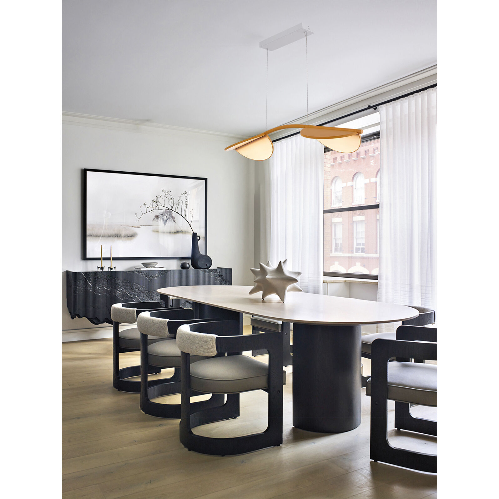 Canada LED 13 inch Satin Brass Pendant Ceiling Light