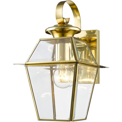 Westover 1 Light 13 inch Polished Brass Outdoor Wall Lantern