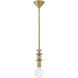 Prim 1 Light 5.25 inch Lacquered Brass Convertible Pendant Ceiling Light
