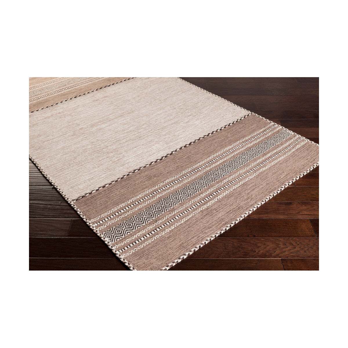 Trenza 36 X 24 inch Brown and Brown Area Rug, Cotton and Chenille