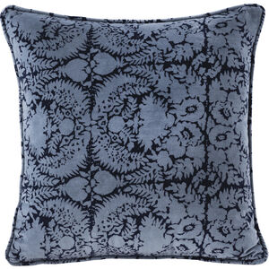 Patterned 20 X 6 inch Blue Pillow