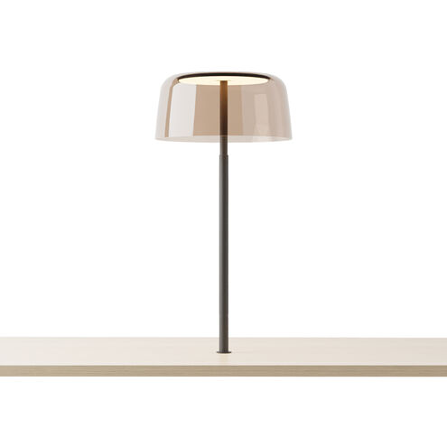 Yurei 14 inch 14.00 watt Matte Black Co-Working Lamp Portable Light in Acrylic Tea Brown