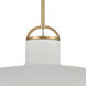 Surf 1 Light 27 inch Textured White with Satin Brass Pendant Ceiling Light