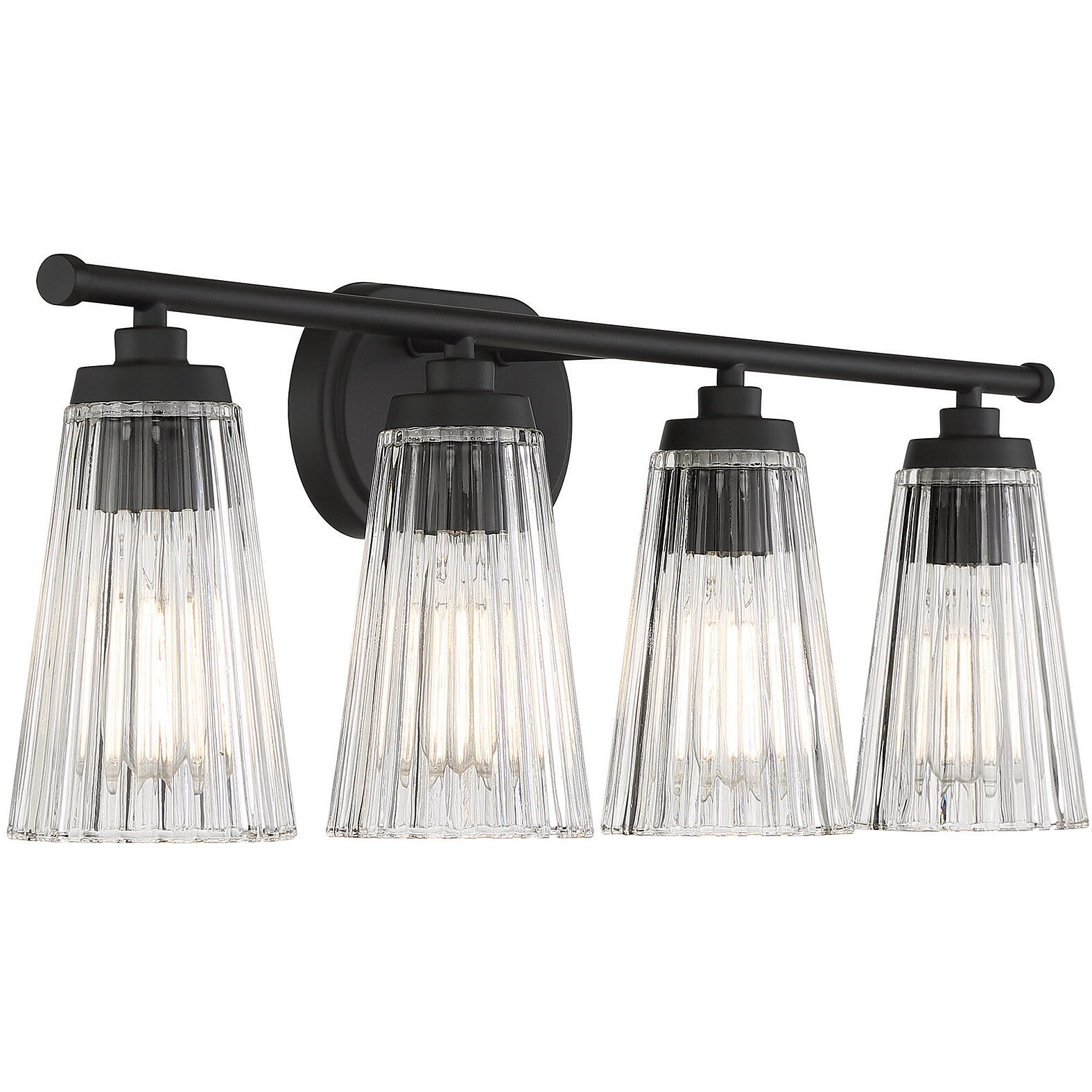 Chantilly 4 Light 30.5 inch Black Bathroom Vanity Light Wall Light, Essentials