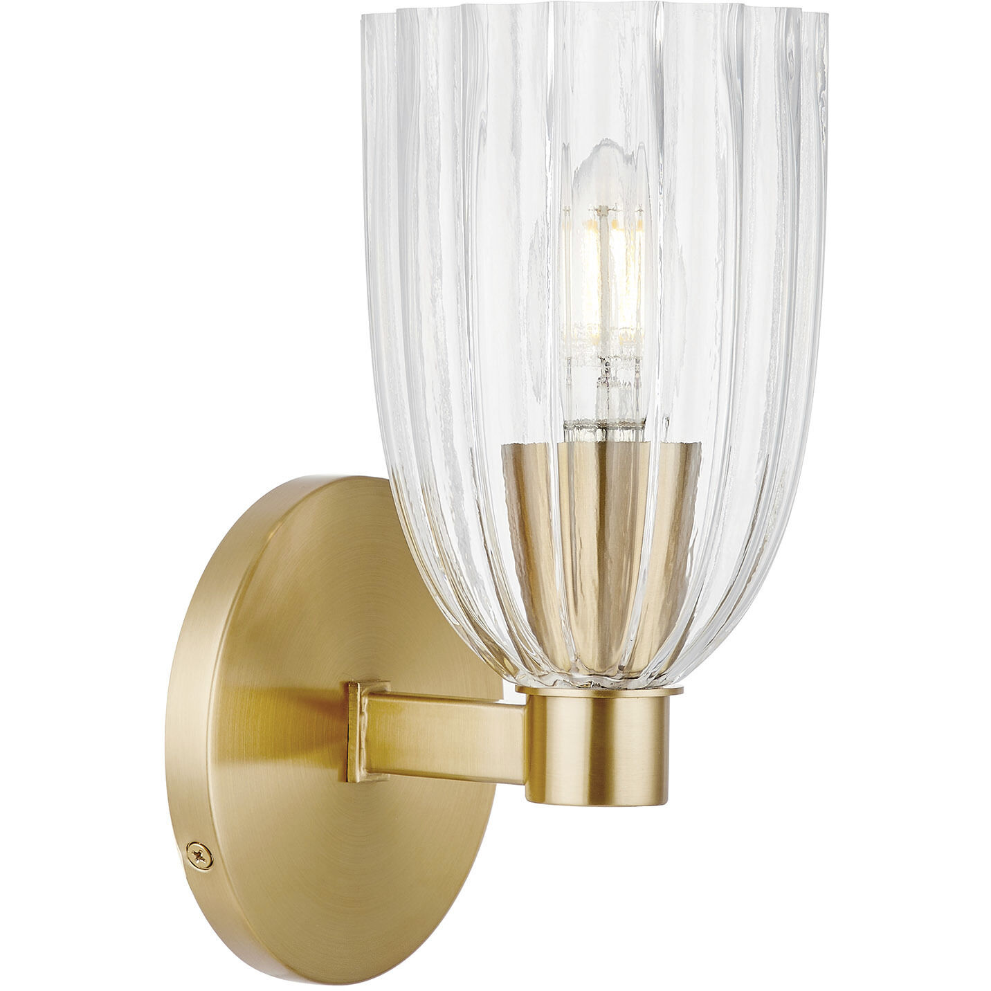 Transitional 1 Light 5 inch Natural Brass Wall Sconce Wall Light