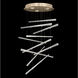 Elevate 3 Light 23 inch Gold Pendant Ceiling Light in Gold Leaf, Crystal Stardust Spires Studio Glass