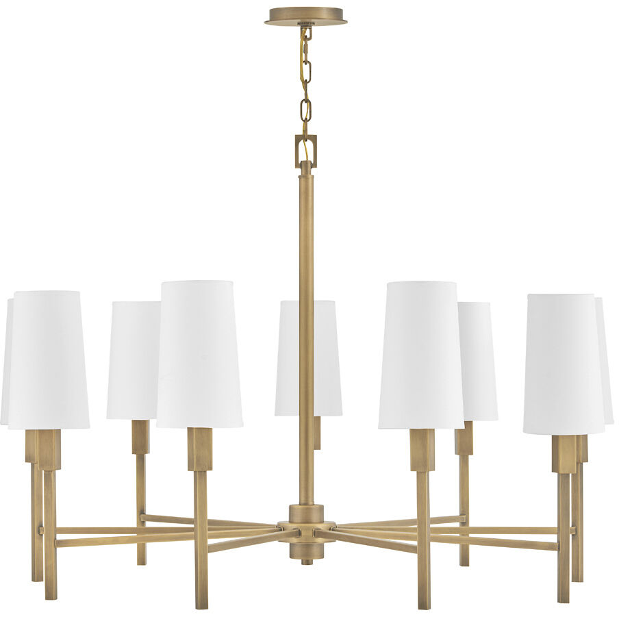 Fenwick 9 Light 42 inch Heritage Brass Chandelier Ceiling Light