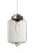 Olin 1 Light Satin Nickel Pendant Ceiling Light in Clear Glass