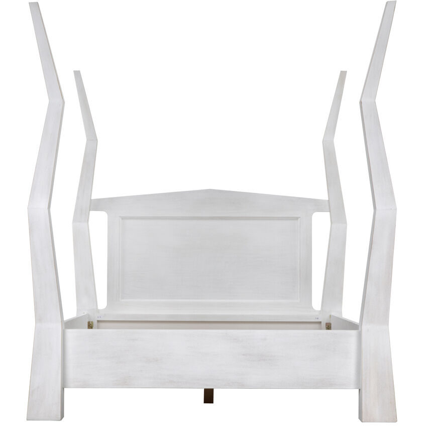 Patras White Wash Bed, Queen