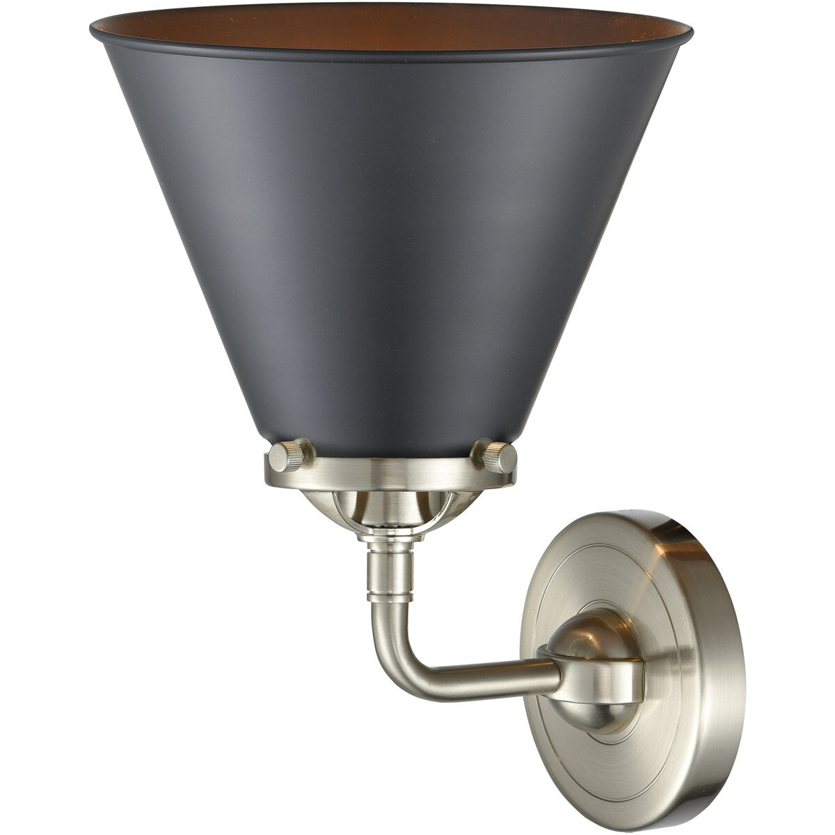 Nouveau Appalachian LED 8 inch Brushed Satin Nickel Sconce Wall Light in Matte Black, Nouveau