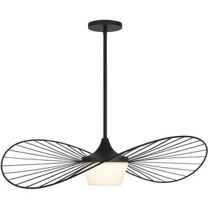 New Wave LED 34 inch Sand Black Outdoor Pendant