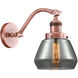 Franklin Restoration Fulton LED 7 inch Antique Copper Sconce Wall Light in Plated Smoke Glass, Franklin Restoration