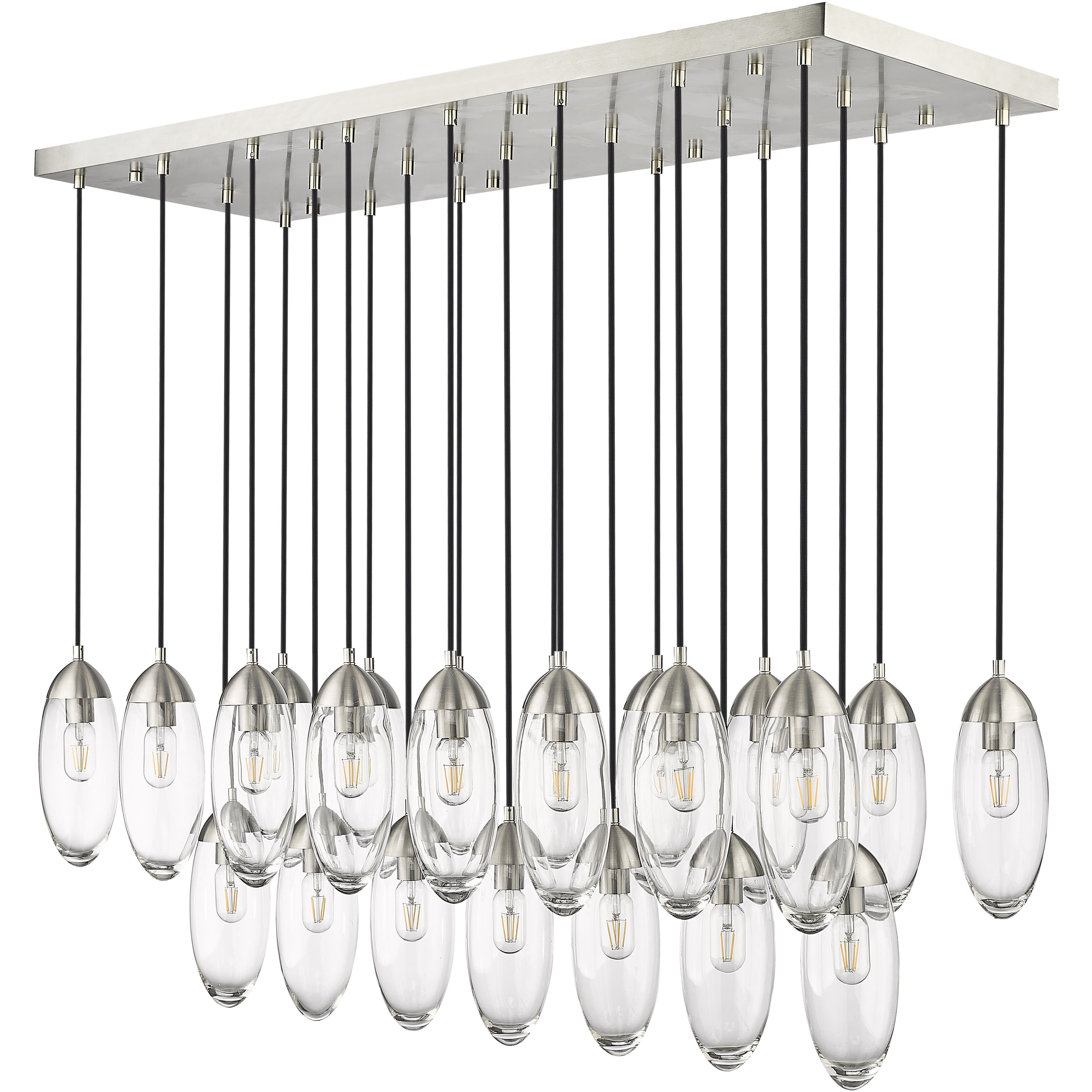 Arden 23 Light 54 inch Brushed Nickel Linear Chandelier Ceiling Light