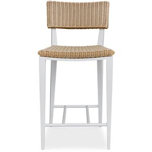 Calbas 38.1 inch White and Honey Outdoor Counter Stool