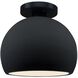 Radiance LED 7 inch Gloss Black and Matte Black Semi Flush Ceiling Light