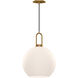 Alora Mood Soji 1 Light 9.88 inch Aged Gold Pendant Ceiling Light in Matte Opal Glass
