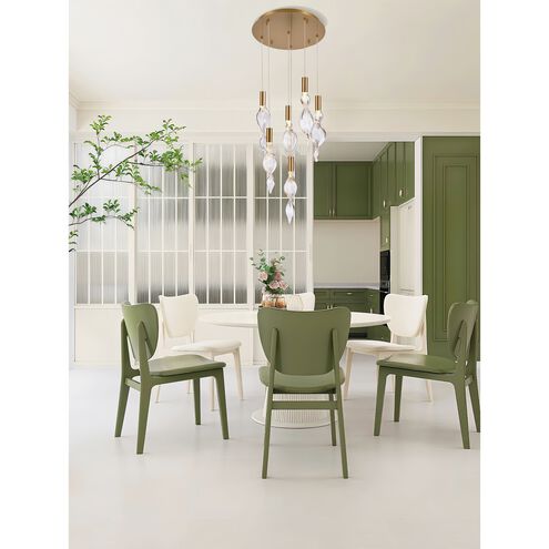 Aurora LED 16 inch Natural Brass Pendant Ceiling Light, Converts to Flush Mount