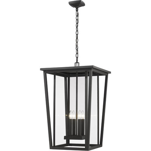 Seoul 4 Light 18 inch Black Outdoor Chain Mount Ceiling Fixture