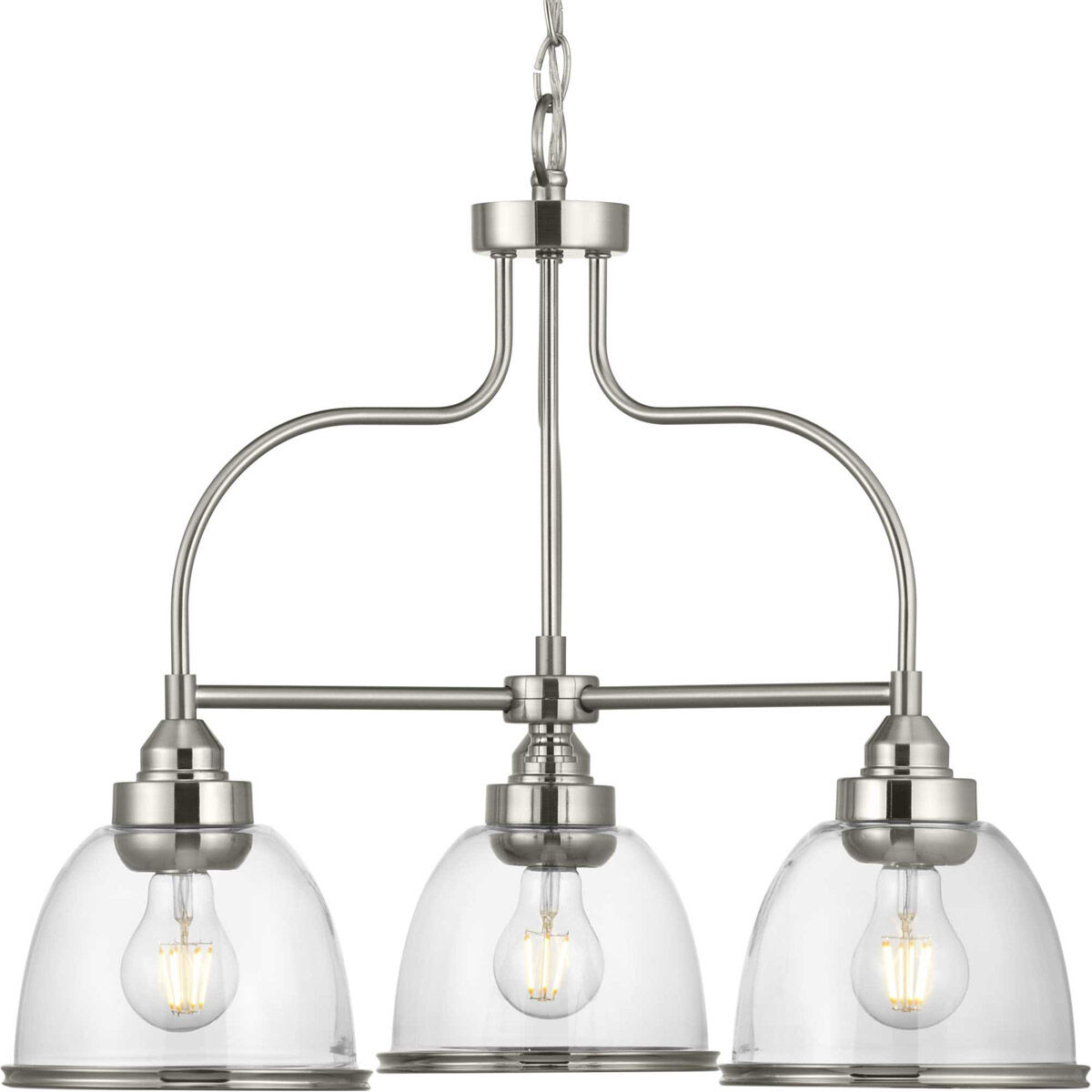 Saluda 3 Light 24 inch Brushed Nickel Chandelier Ceiling Light