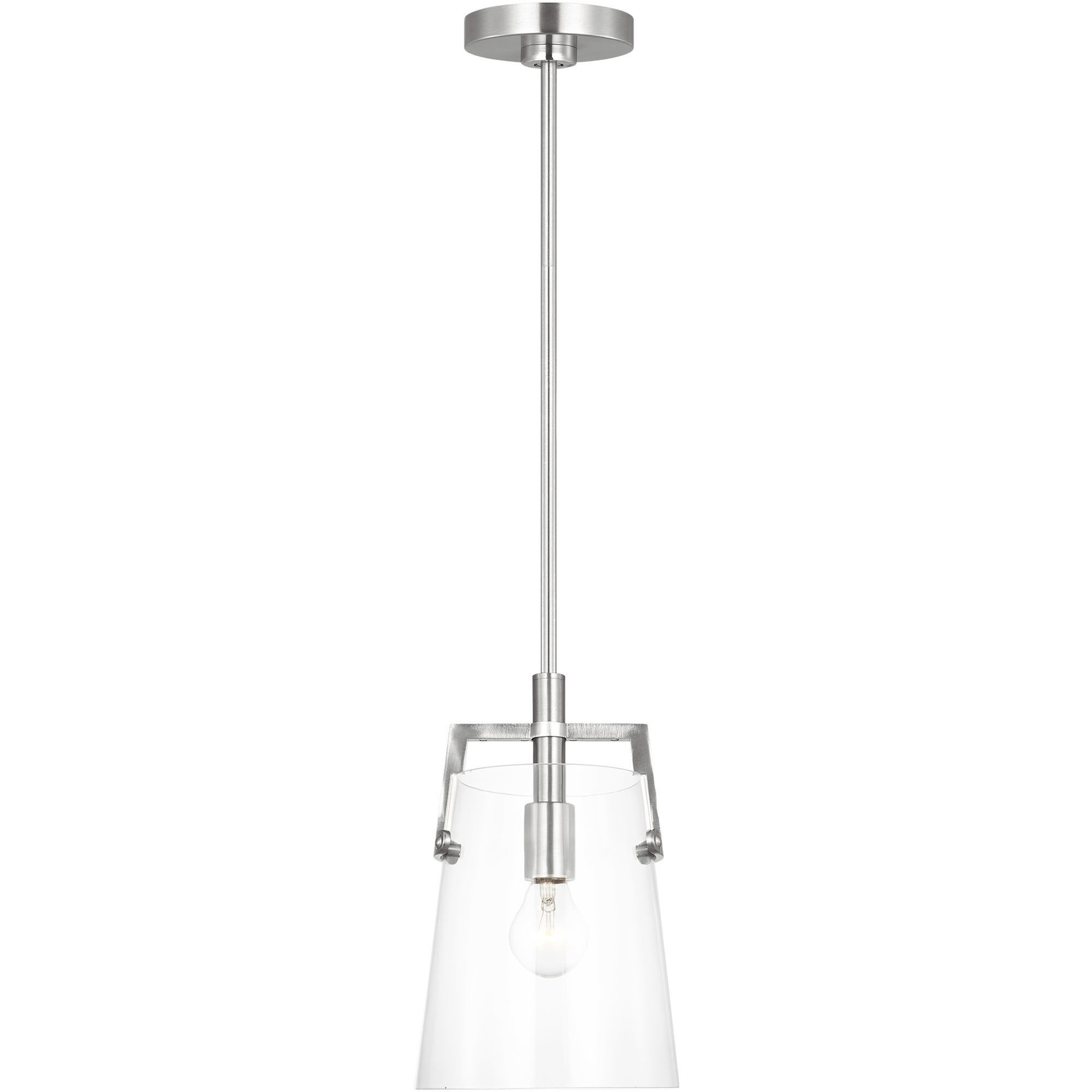 Drew & Jonathan Crofton 1 Light 7.75 inch Brushed Nickel Pendant Ceiling Light, Small