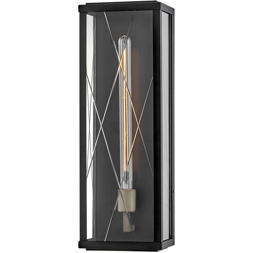Monte 1 Light 22 inch Black with Burnished Bronze Outdoor Wall Mount