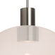 Newton 1 Light Satin Nickel Pendant Ceiling Light in Milky White/Clear Glass