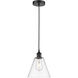 Edison Cone 1 Light 8 inch Matte Black Mini Pendant Ceiling Light