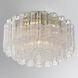 Addis 7 Light 22.25 inch Aged Brass Flush Ceiling Light in Tronchi Glass Clear