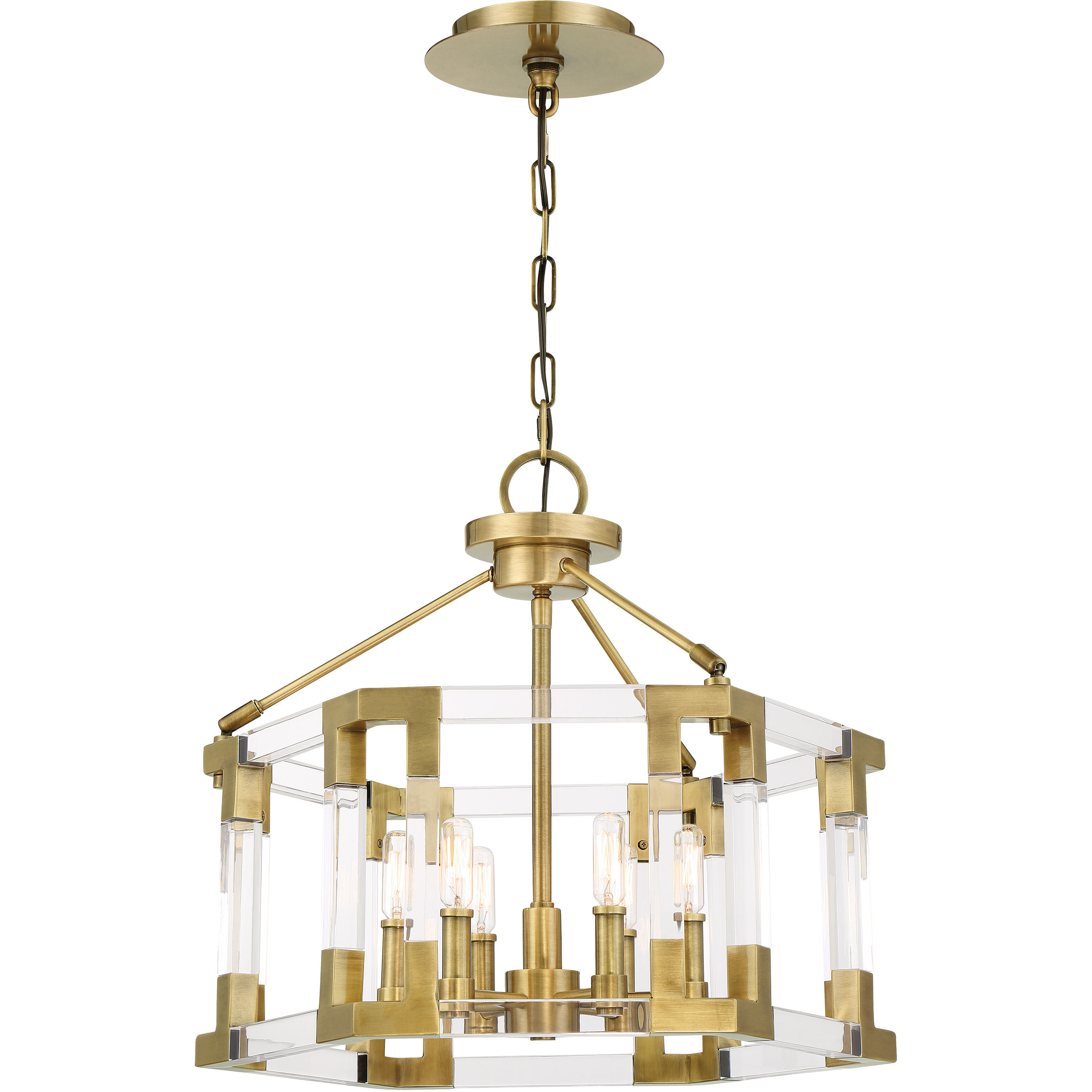 Prima Vista 6 Light 21.25 inch Aged Antique Brass Semi Flush And Pendant Ceiling Light