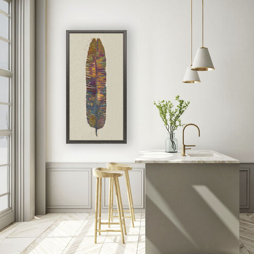 Tropical Banana Leaf Pink and Green and Blue and Yellow Framed Art