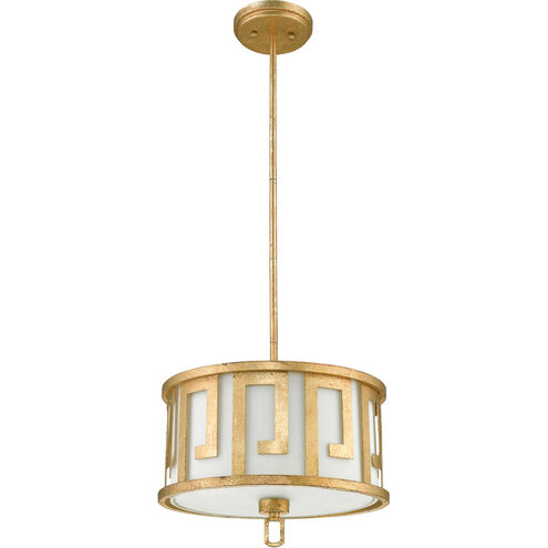 Lemuria 2 Light 15 inch Distressed Gold Pendant Convertible Semi-Flush Ceiling Light, Gilded Nola