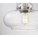 Traditional 1 Light 12 inch Polished Nickel Semi-Flush Ceiling Light
