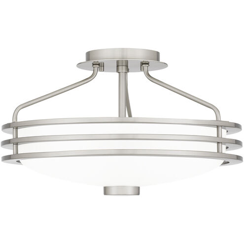 Emile 3 Light 16.25 inch Brushed Nickel Semi-Flush Mount Ceiling Light