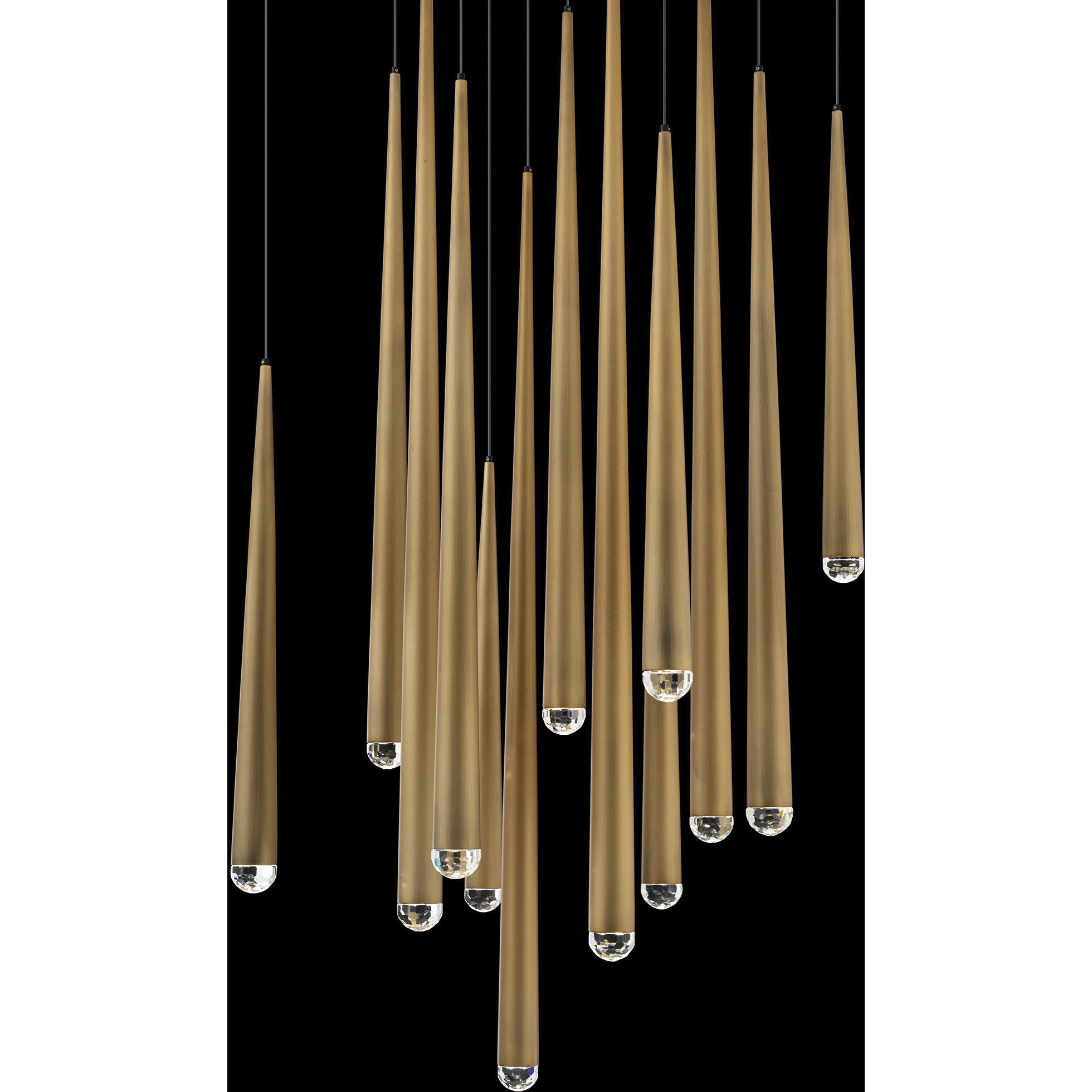 Cascade 13 Light 20 inch Aged Brass Multi-Light Pendant Ceiling Light