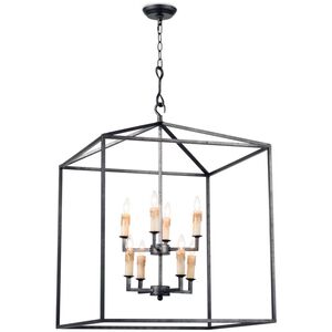 Southern Living Cape 8 Light 24 inch Blackened Iron Ceiling Lantern Ceiling Light