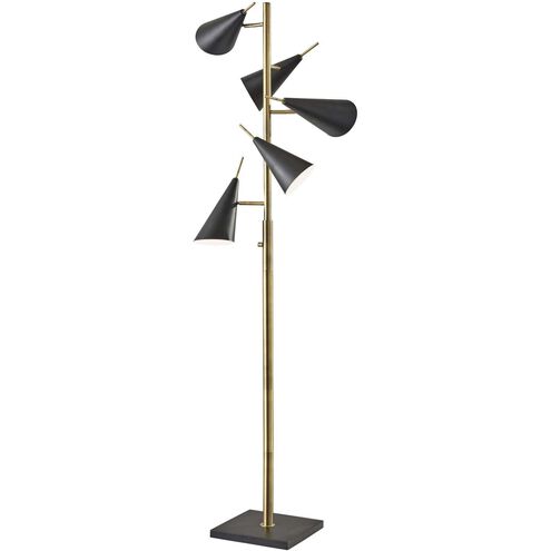 Owen 72 inch 40.00 watt Antique Brass and Black Tree Lamp Portable Light