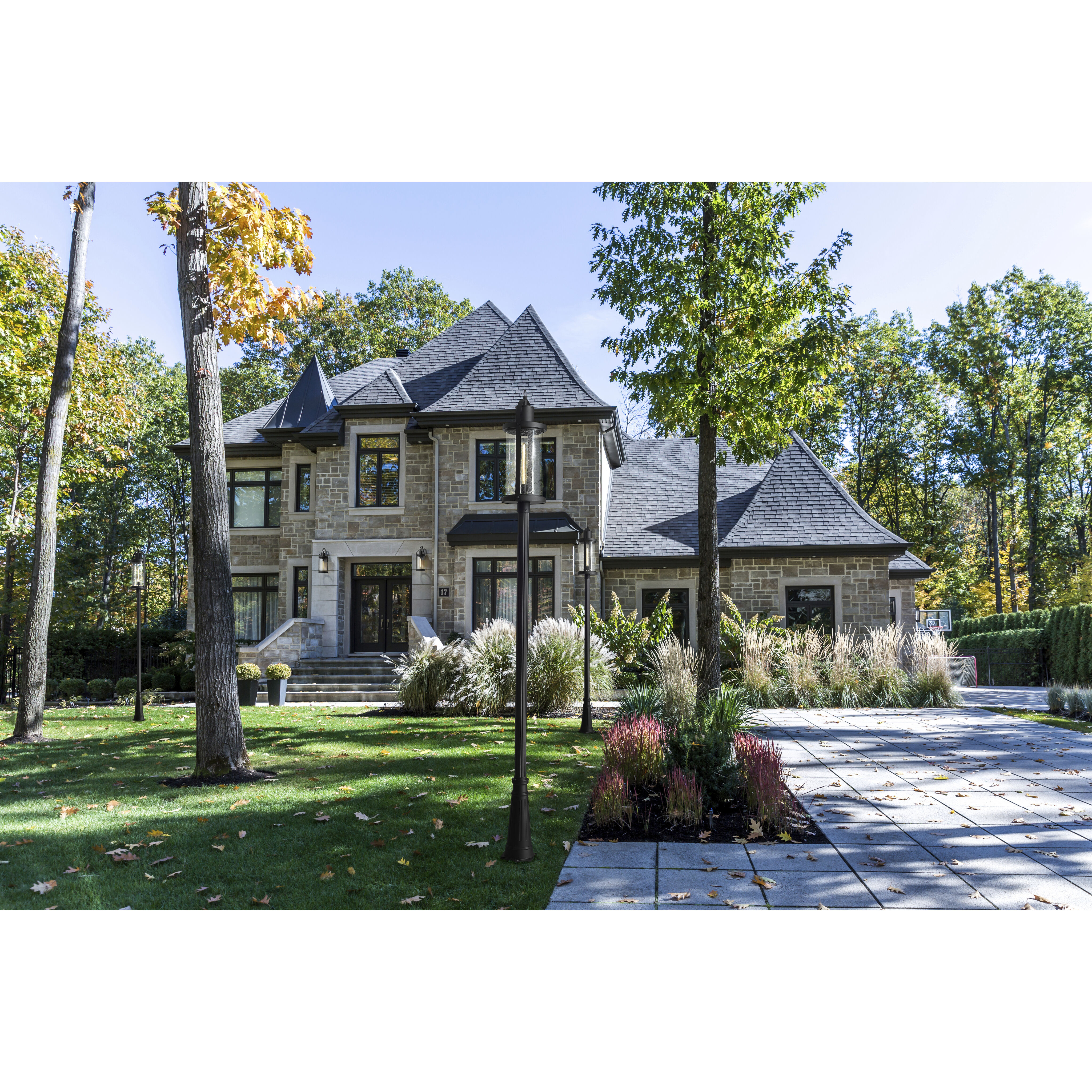 Roundhouse 1 Light 125.25 inch Black Outdoor Post Mounted Fixture