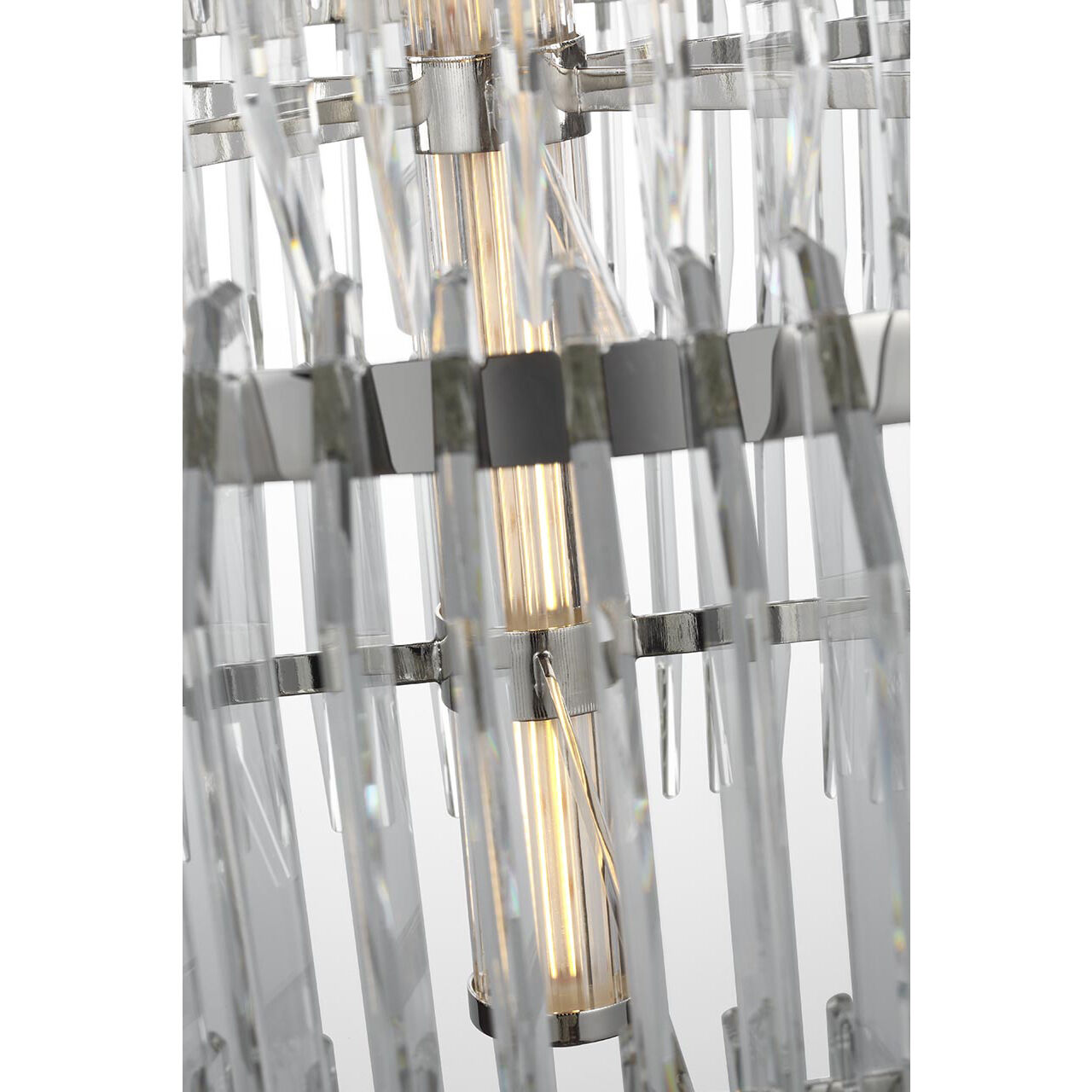 Waterford Killarney LED 32 inch Polished Nickel Layered Drum Chandelier Ceiling Light