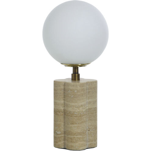 Amabel 13 inch 15 watt Travertine Beige Table Lamp Portable Light