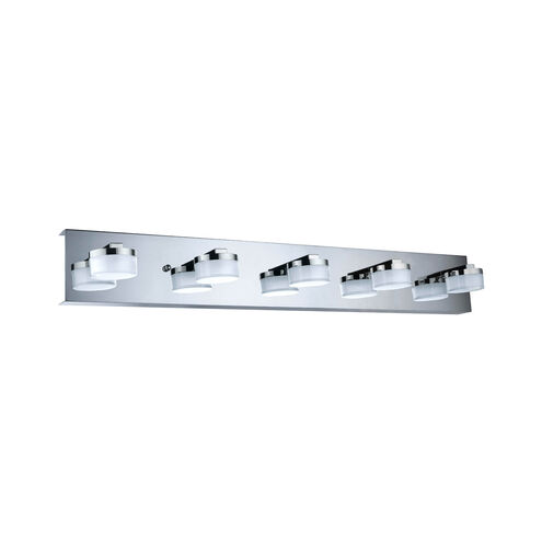 Romendo LED 30.86 inch Chrome Vanity Light Wall Light, Clear and Satin Shade