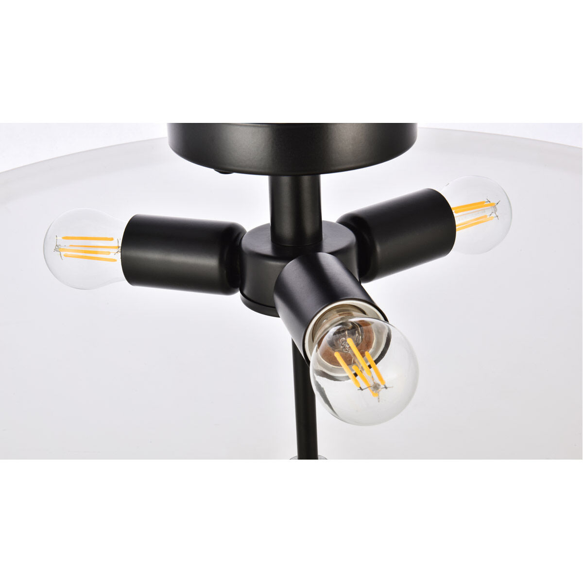 Jeanne 3 Light 19.7 inch Black Flush Mount Ceiling Light