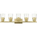 Bennington 5 Light 35.75 inch Natural Brass Large Vanity Sconce Wall Light