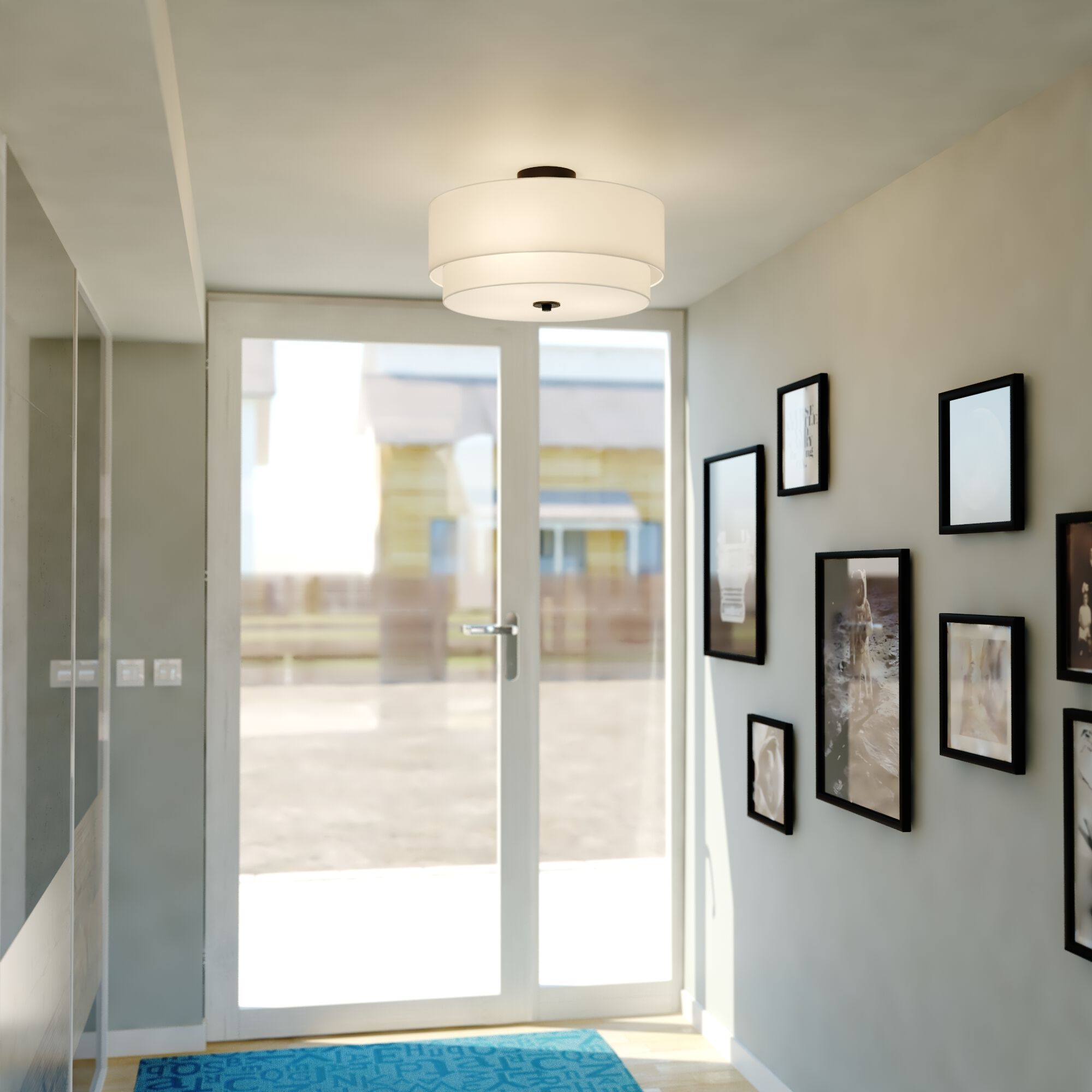 Burnaby LED 20.5 inch Black Semi-Flush Mount Ceiling Light