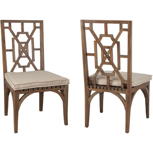 Teak 25 X 22 inch Cream Outdoor Cushion, Dining Chair Cushion