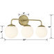 Upper St. Clair 3 Light 23 inch Gold Bathroom Vanity Wall Light