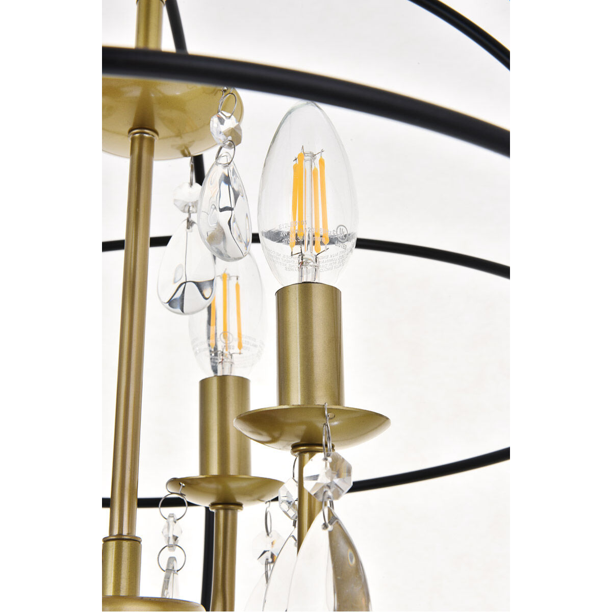Wallace 4 Light 16 inch Matte Black and Brass Pendant Ceiling Light