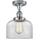 Bell 1 Light 6.5 inch Polished Chrome Semi-Flush Mount Ceiling Light