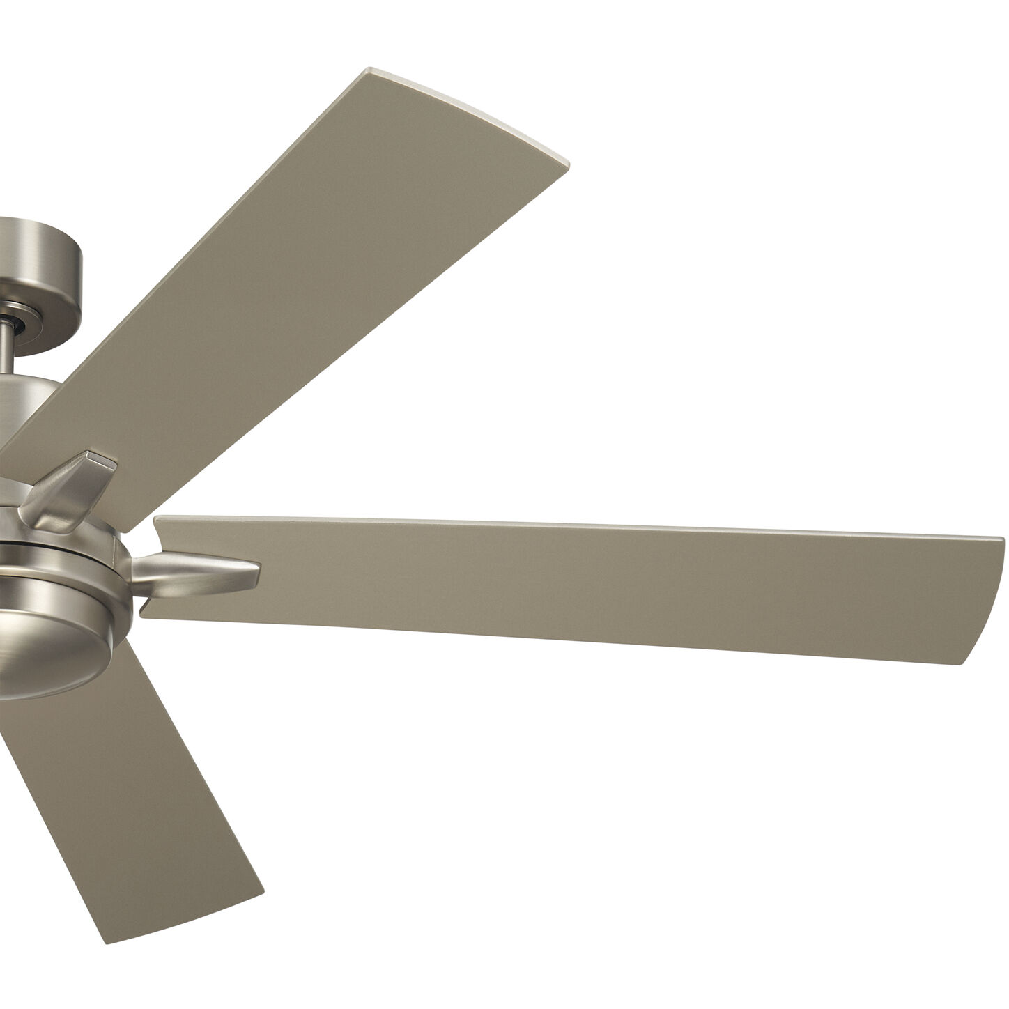 Lucian 60 inch Brushed Nickel with Walnut/Silver Blades Ceiling Fan