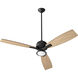 Juno 60 inch Black with Black/Weathered Gray Blades Ceiling Fan